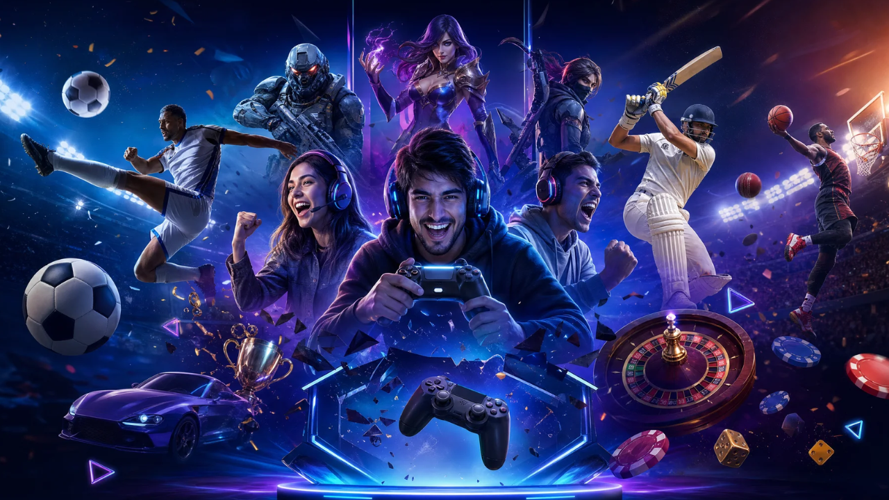 Casino and sports entertainment promotional illustration